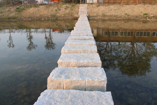 踩着石头过河图片下载