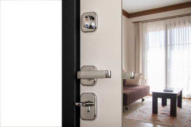 金属门把手和镀铬门把手，锁图片下载