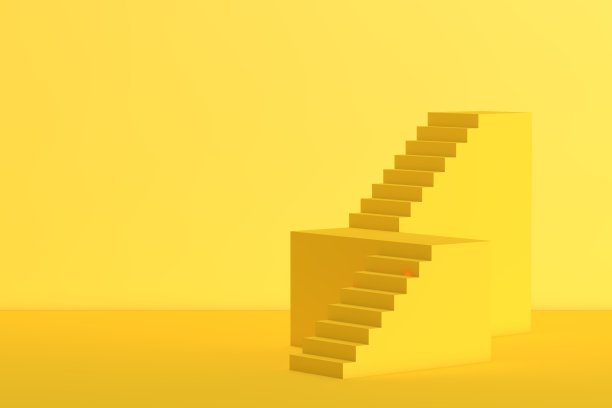 黄色的楼梯图片下载