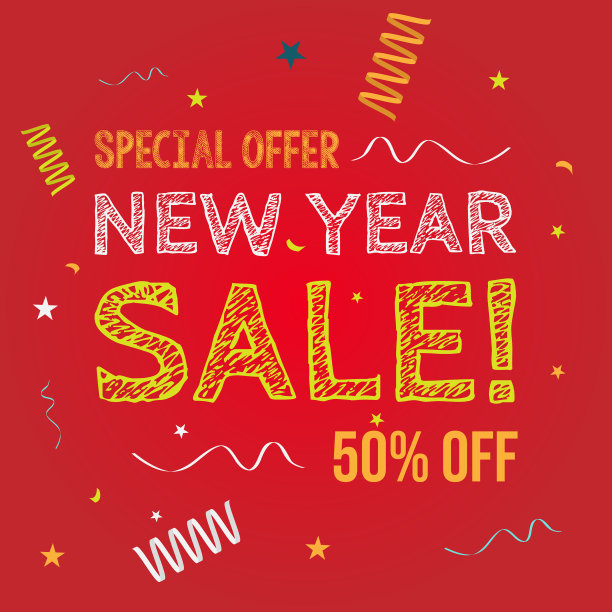 新年销售折扣横幅模板图片下载