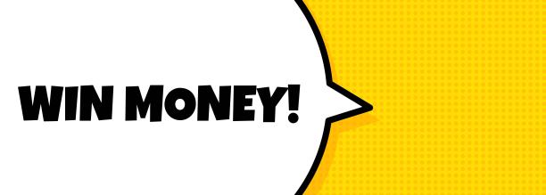 语音气泡横幅与赢钱文字。扬声器。对于商业、营销和广告。矢量在孤立的背景。每股收益10图片下载