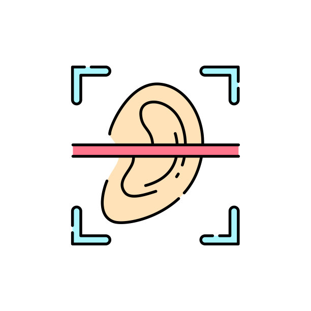 声音识别颜色线图标。象形文字用于网页、手机应用、促销。图片下载