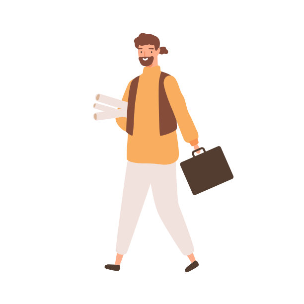 男建筑师设计师手里拿着设计图图片下载