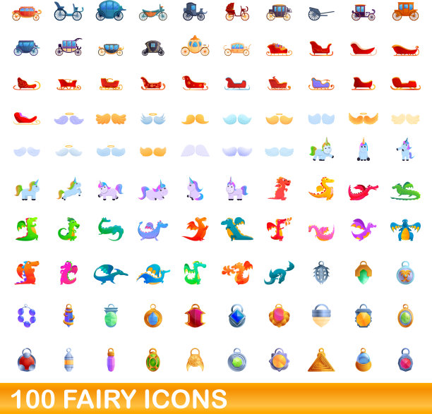 100仙女图标设置卡通风格图片下载
