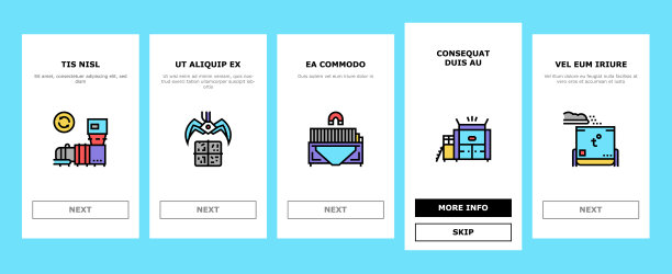 工厂垃圾垃圾装载图标设置矢量图片下载