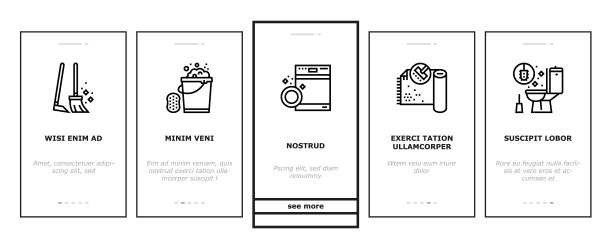 清洁面板图标设置矢量图片下载