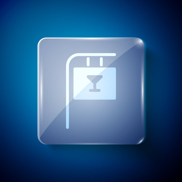 带有题字栏图标的白色街道招牌图片下载