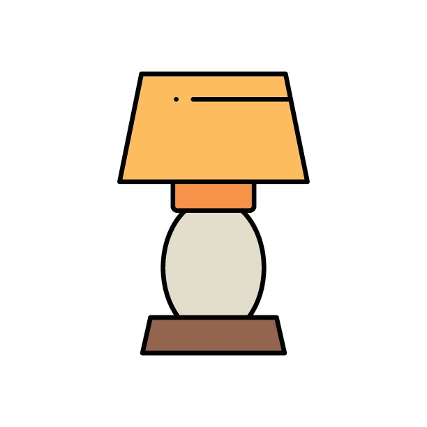 床头桌夜灯灯泡客厅配件矢量图标设计图片下载
