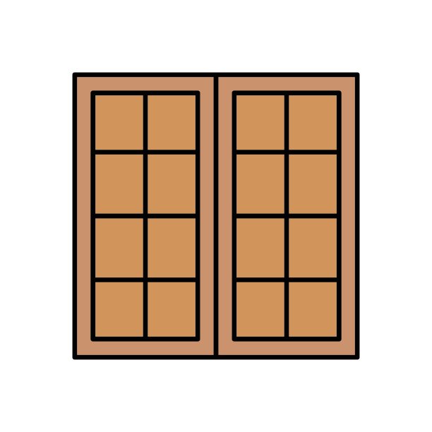 住宅正门设计矢量图标概念图片下载