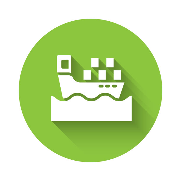 白色货船与盒子交付服务图标图片下载