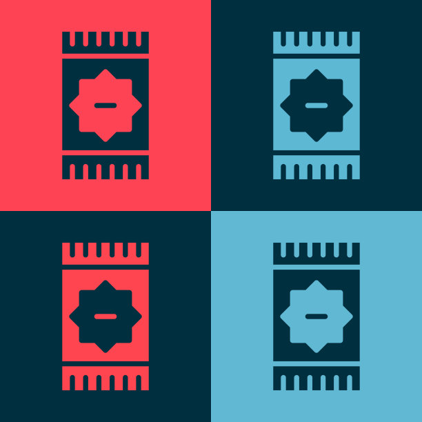 流行艺术墨西哥地毯图标孤立的颜色图片下载