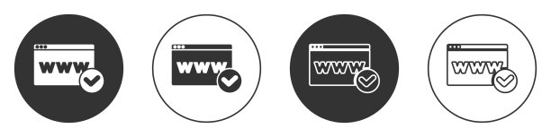 黑色网站模板图标隔离在白色图片下载