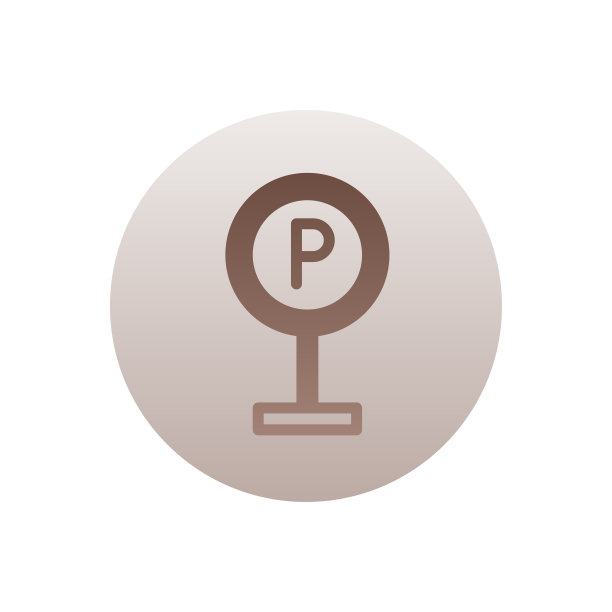 停车标志向量梯度圆形图标。酒店和服务标志EPS 10图片下载