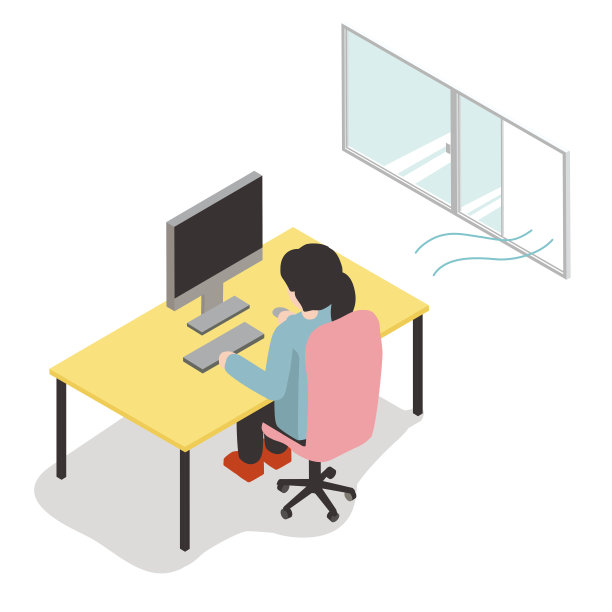 开窗通风的等距图。图片下载