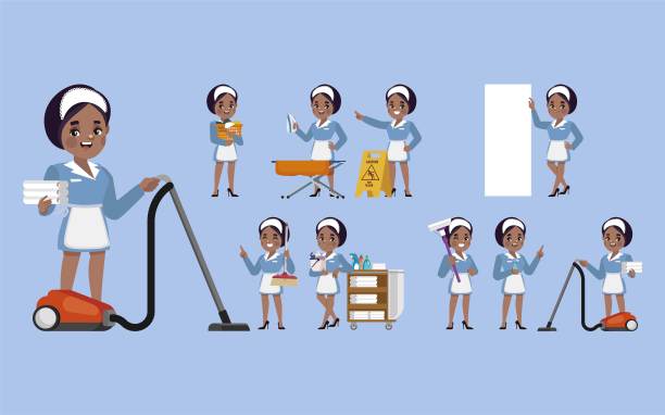 不同姿势的清洁器图片下载