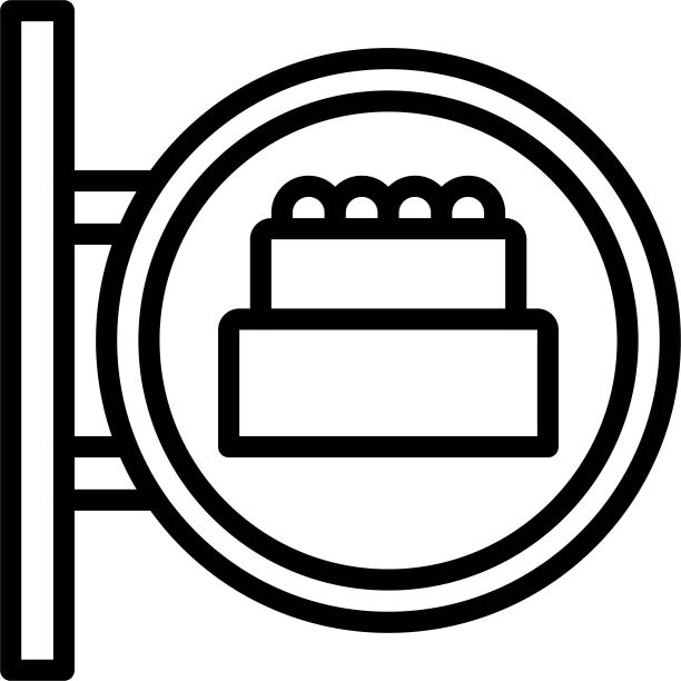 蛋糕店标志，烘焙相关矢量图标图片下载