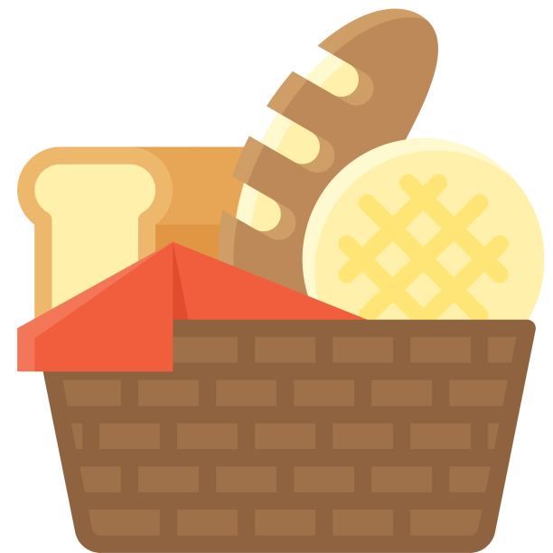 面包篮图标，面包房和烘焙相关的矢量图片下载