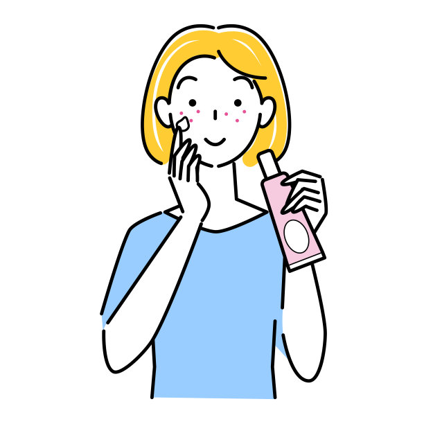 A woman who has become rough skin is doing skin care插图简单向量A woman with rough skin is doing skin care。简单的说明。向量。图片下载