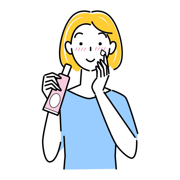 A woman who has become rough skin is doing skin care插图简单向量A woman with rough skin is doing skin care。简单的说明。向量。图片下载