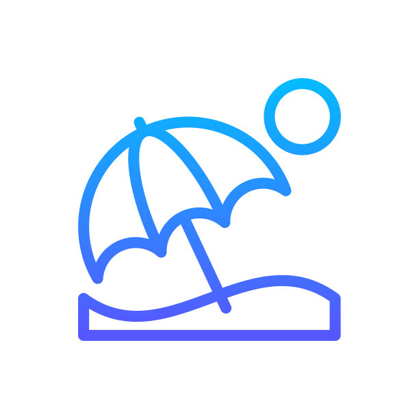 海滩伞矢量图标。酒店及服务符号EPS 10图片下载