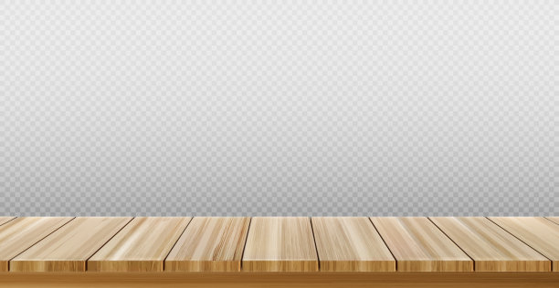 大型桌面，木制纹理的板，透明的背景-向量图片下载