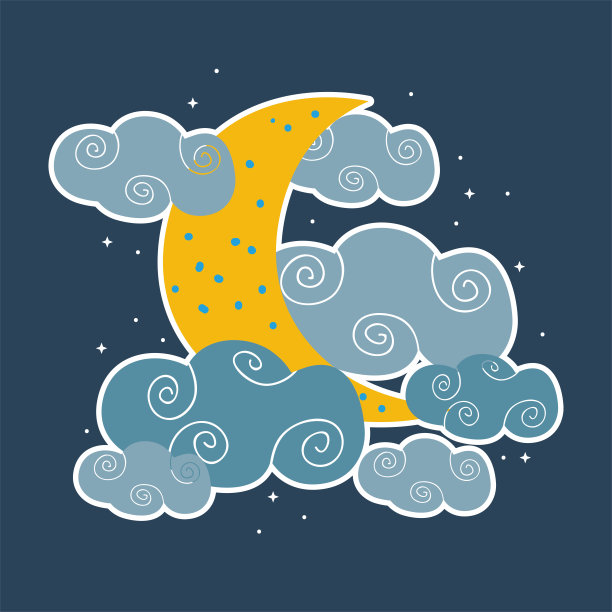 晚上月亮云图片下载