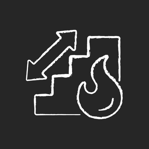 楼梯粉笔白色图标上的黑色背景图片下载