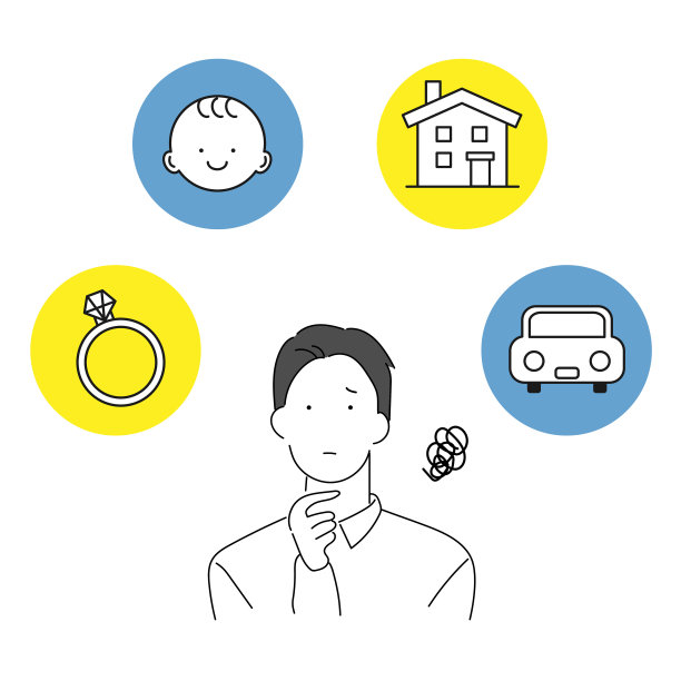 一个年轻人为自己的人生规划担忧的插图图片下载