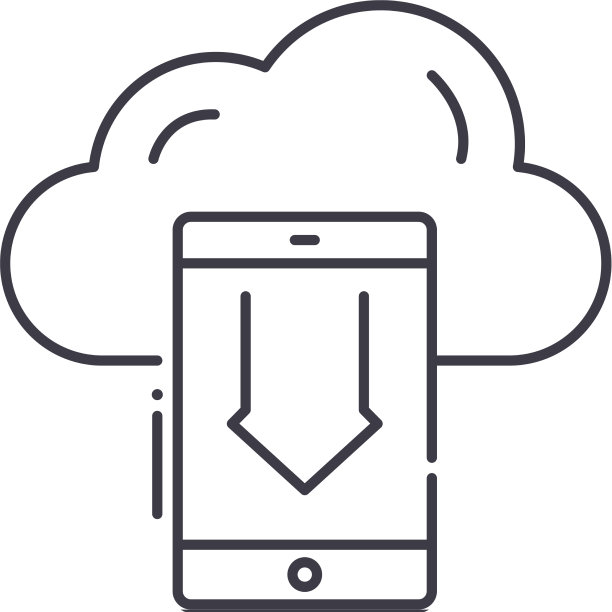 云下载概念图标线性隔离图片下载