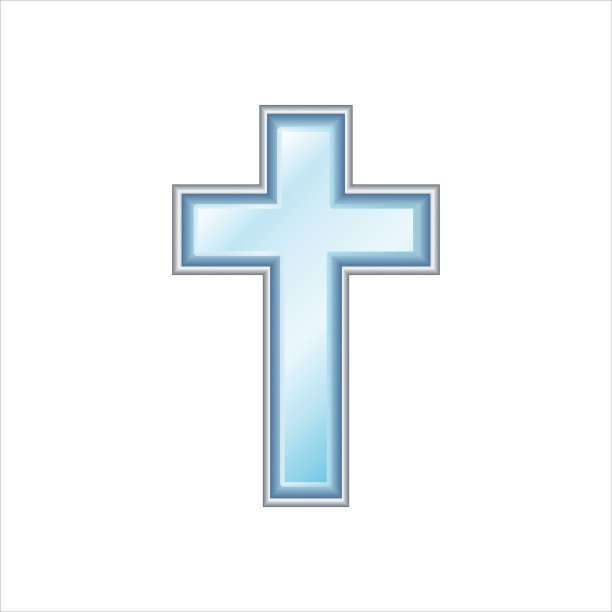 蓝色的基督教的十字架。图片下载