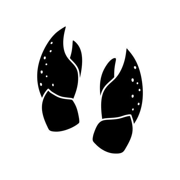 蟹爪剪影图标。龙虾或小龙虾的一部分图片下载