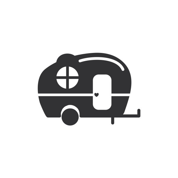 露营拖车图标。露营者孤立的白色背景。图片下载