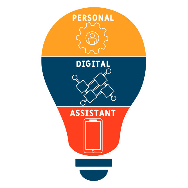 个人数字助理的首字母缩写。经营理念的背景。图片下载