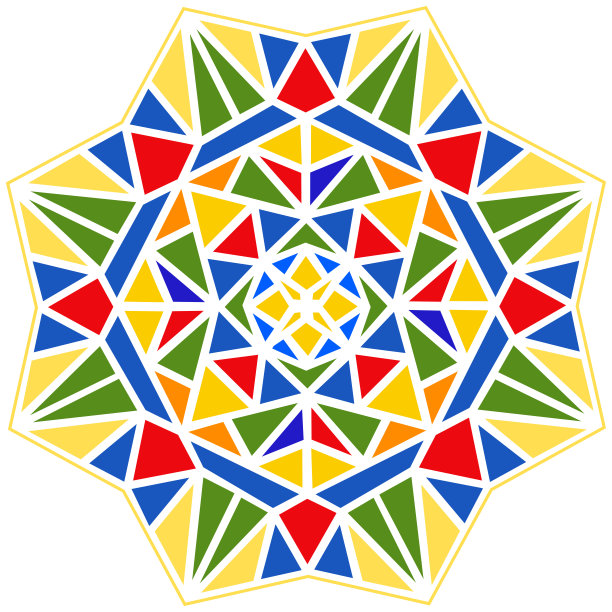 万花筒的模式。五彩缤纷的马赛克。图片下载