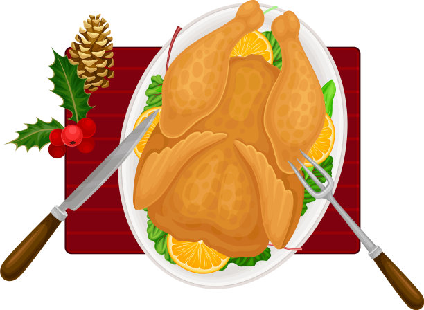 整只烤鸡配上橙汁图片下载
