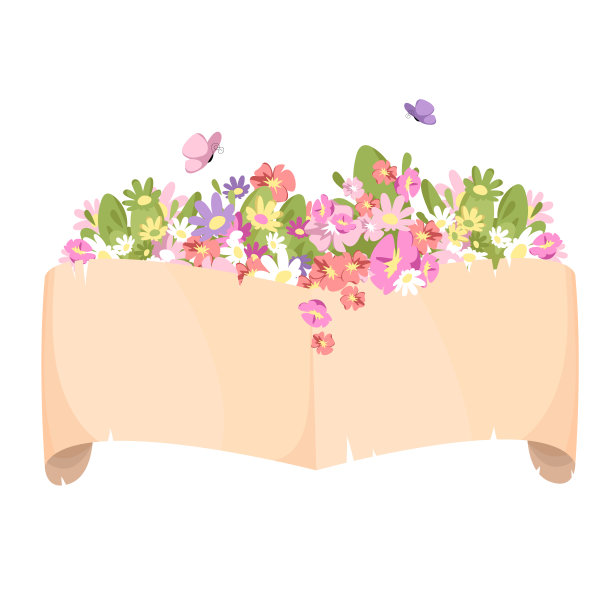 滚动。矢量图像的问候滚动与花。空白表格图片下载