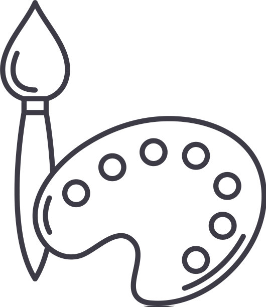 调色板概念图标线性隔离图片下载