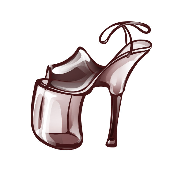 钢管舞鞋图标在单色棕色图片下载