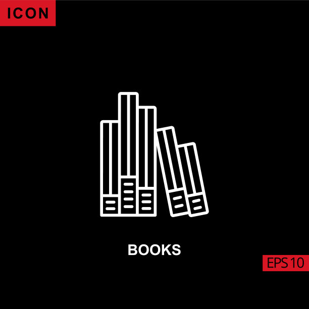 图标书在黑色的背景图片下载