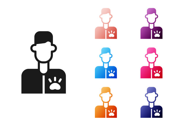 黑色兽医医生图标孤立在白色图片下载