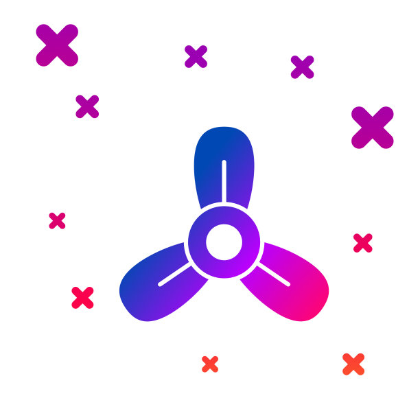 彩色船螺旋桨涡轮图标隔离图片下载