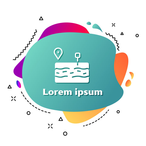 白色破碎的道路上孤立的白色图标图片下载