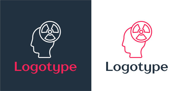 标志型线剪影一个人头和一个图片下载