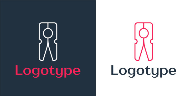 标识线旧木衣服别针图标孤立图片下载