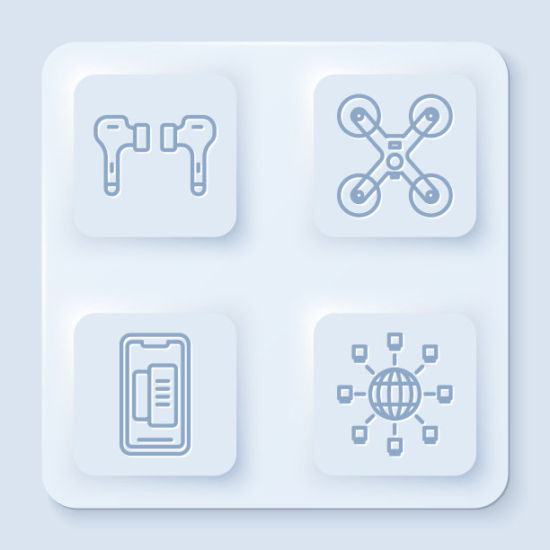 设线空中耳机无人机飞行智能手机图片下载