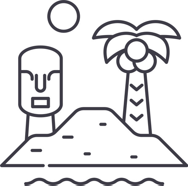 岛图标线形孤立薄图片下载