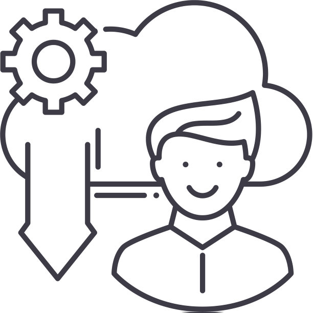 云提供商图标线性隔离图片下载