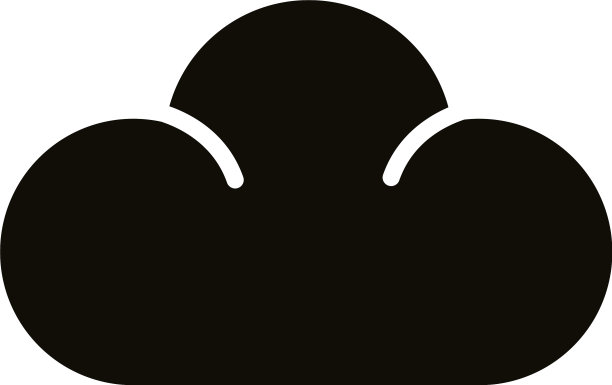 云计算剪影风格图标图片下载