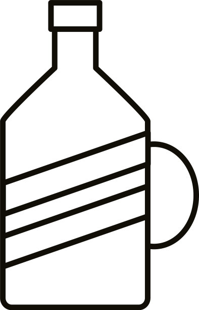 黄色瓶子线条饮料图标图片下载