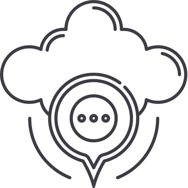 云放置图标线性隔离图片下载